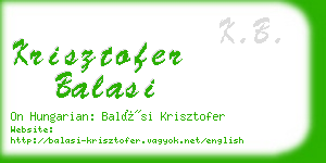 krisztofer balasi business card